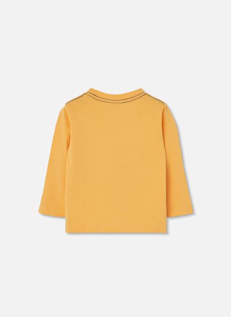T-shirt en maille garçon imprimé chat Jaune 2 - vertbaudet enfant 