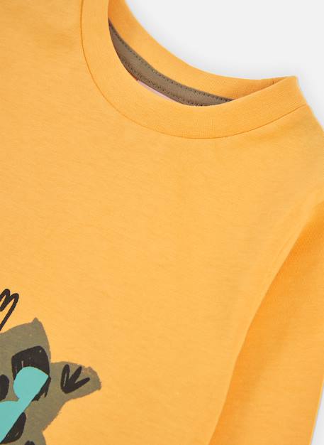 T-shirt en maille garçon imprimé chat Jaune 4 - vertbaudet enfant 