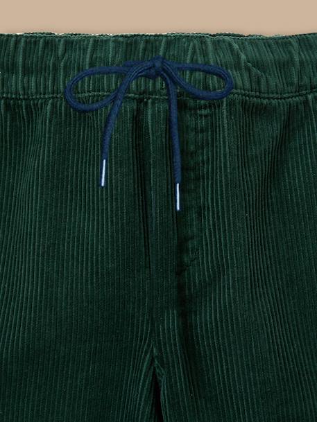 Pantalon relax en velours côtelé garçon Bouteille+Marine 2 - vertbaudet enfant 