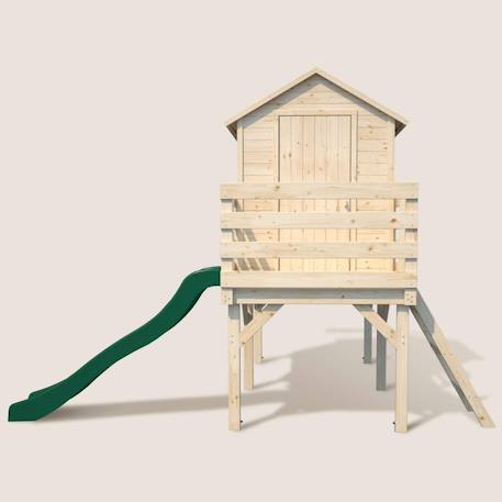 Cabane en bois sur pilotis avec toboggan josephine Marron 5 - vertbaudet enfant 