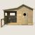 Cabane en bois traité avec préau et banc hacienda Marron 5 - vertbaudet enfant 
