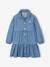 Robe en denim léger fille bleu moyen+denim gris 4 - vertbaudet enfant 