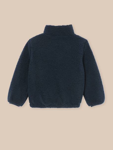 Cardigan garçon zippé en sherpa Kaki+Marine 7 - vertbaudet enfant 