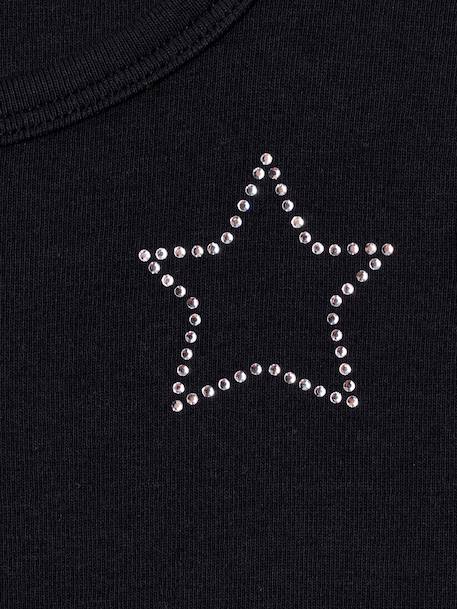 T-shirt manches courtes fille cropped noir 3 - vertbaudet enfant 