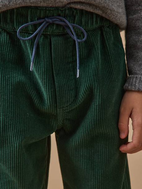 Pantalon relax en velours côtelé garçon Bouteille+Marine 3 - vertbaudet enfant 