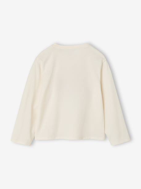 T-shirt manches longues fille écru+rose poudré 4 - vertbaudet enfant 