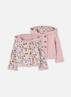 Bébé-Manteau, combipilote, nid d'ange-Veste maille bébé réversible imprimé fleurs