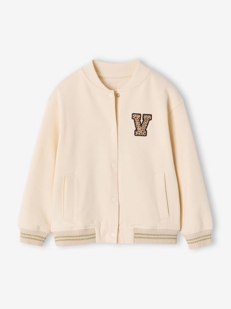 Sweat style teddy fille en molleton beige+gris chiné+marine 1 - vertbaudet enfant 