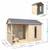 Cabane en bois avec préau et table de jeu jazz Marron 4 - vertbaudet enfant 