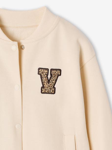 Sweat style teddy fille en molleton beige+gris chiné+marine 3 - vertbaudet enfant 