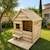 Cabane en bois traité avec terrasse et banc heidi Marron 2 - vertbaudet enfant 