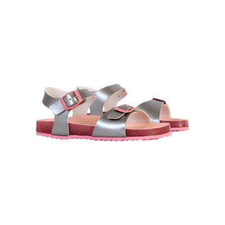 Sandales à brides Argent rose+Rose c0514 3 - vertbaudet enfant 