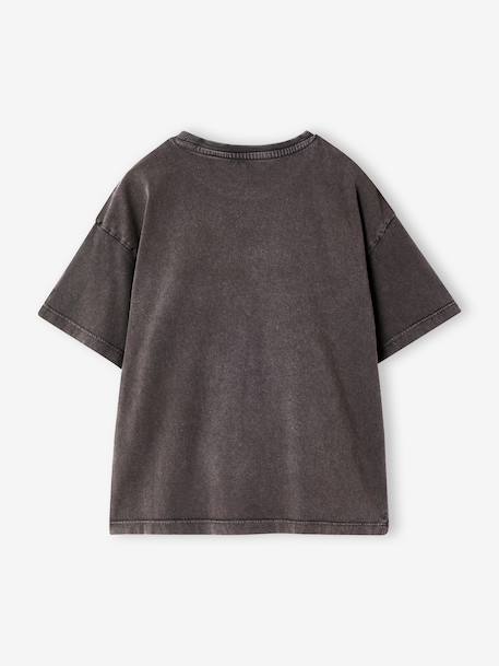 T-shirt manches courtes fille anthracite+écru 2 - vertbaudet enfant 