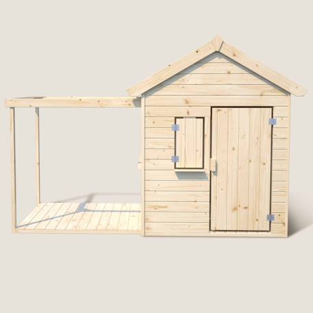 Cabane bois enfant avec pergola et comptoir epicerie Beige 4 - vertbaudet enfant 