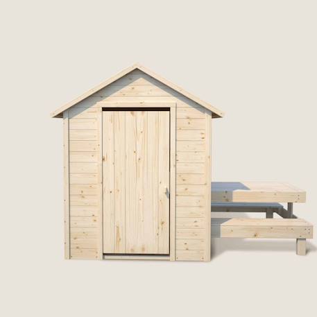 Cabane en bois avec table pique-nique tiana Marron 5 - vertbaudet enfant 