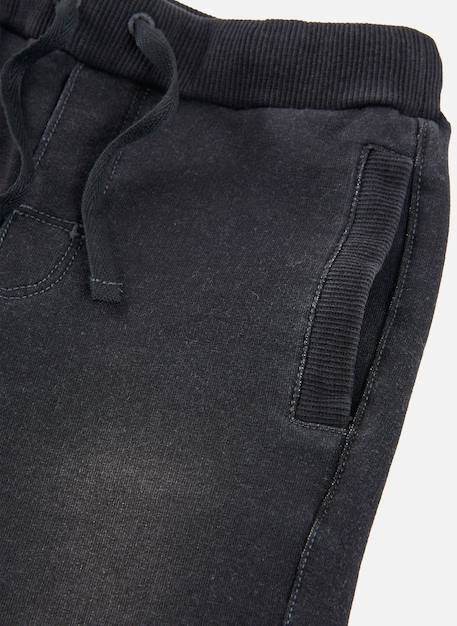 Pantalon garçon molleton effet denim Noir 3 - vertbaudet enfant 