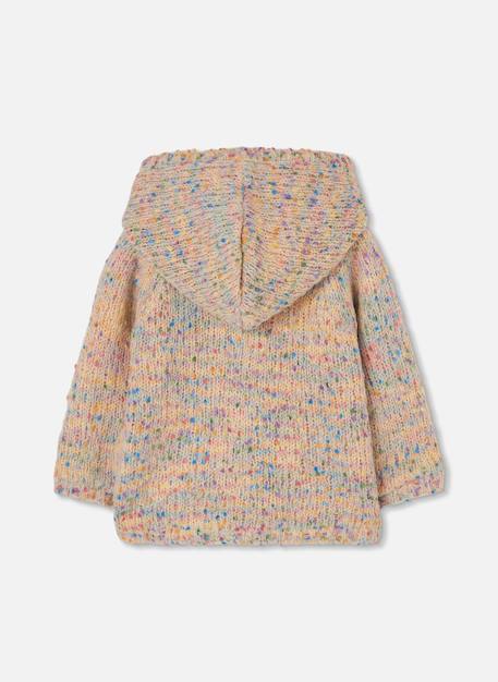 Veste fille en maille à capuche Blanc 2 - vertbaudet enfant 