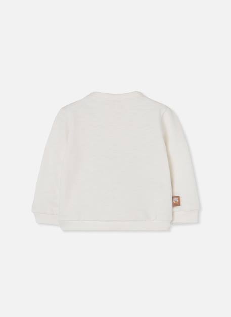 Sweat-shirt bébé molleton imprimé hiboux Blanc 2 - vertbaudet enfant 