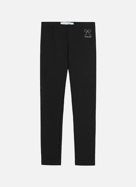 Legging fille en maille élastique avec noeud Noir 1 - vertbaudet enfant 