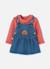 Ensemble bébé fille maille denim broderie ours Rouge 3 - vertbaudet enfant 
