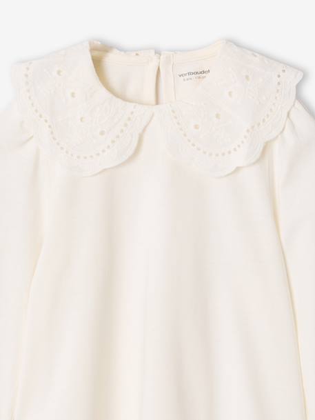 T-shirt manches longues fille écru+rose pâle 3 - vertbaudet enfant 