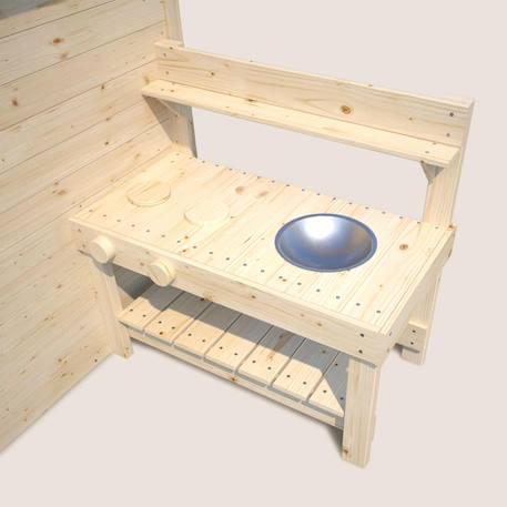 Cabane en bois enfant cuisine et table blanche Marron 6 - vertbaudet enfant 