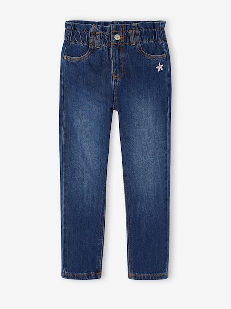 Pantalon paperbag fille bleu foncé+bleu moyen 1 - vertbaudet enfant 
