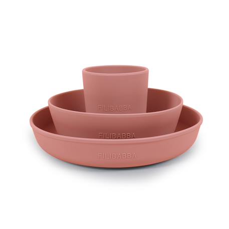 Service de table en silicone Rose+Vert 1 - vertbaudet enfant 