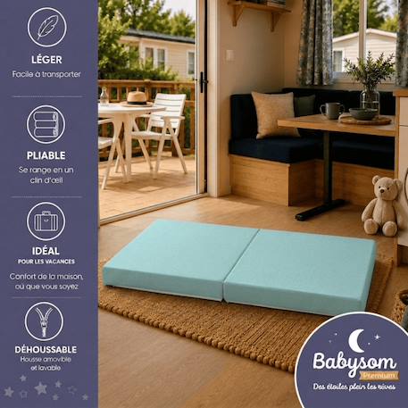 Matelas bébé pliant 60x120x5 cm Rose 6 - vertbaudet enfant 