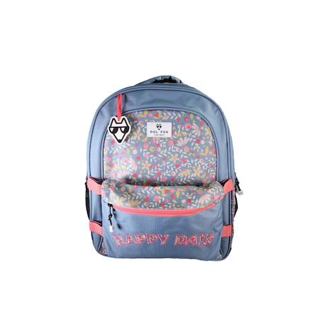 Sac à dos scolaire réversible 2 compartiments  Happy Jean Bleu 1 - vertbaudet enfant 