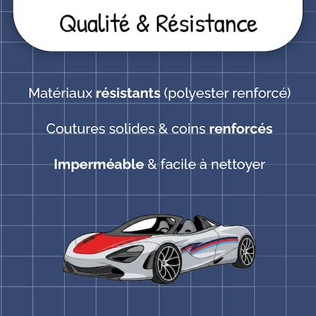 Cartable scolaire 38 CM - 2 compartiments Phileas - voiture de course Bleu et Rouge 6 - vertbaudet enfant 