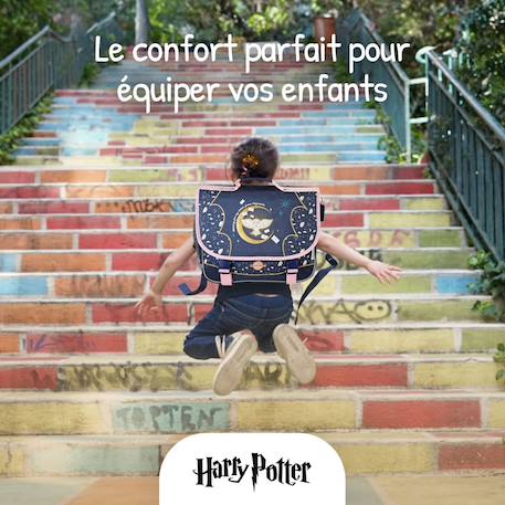 Cartable scolaire 38 cm - 2 compartiments Harry Potter- Hedwig Mystic Winter Bleu 5 - vertbaudet enfant 