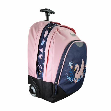 Sac à dos scolaire à roulettes 2 compartiments Phileas Cygne - 45 cm Bleu 2 - vertbaudet enfant 