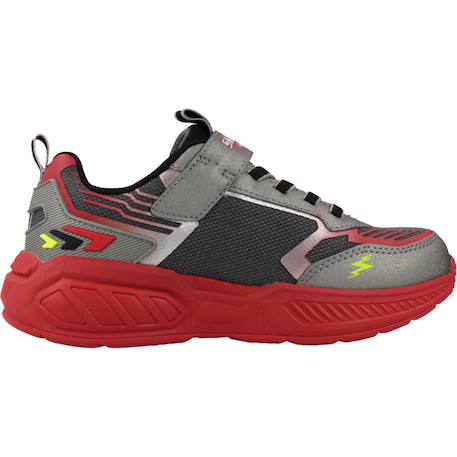 Baskets enfant garçon Gris ccyl+Noir bblm+Rouge gurd 13 - vertbaudet enfant 