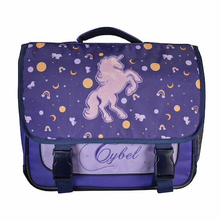 Cartable scolaire 2 compartiments Cybel Licorne Céleste- 38 cm Violet 1 - vertbaudet enfant 