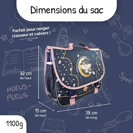 Cartable scolaire 38 cm - 2 compartiments Harry Potter- Hedwig Mystic Winter Bleu 3 - vertbaudet enfant 