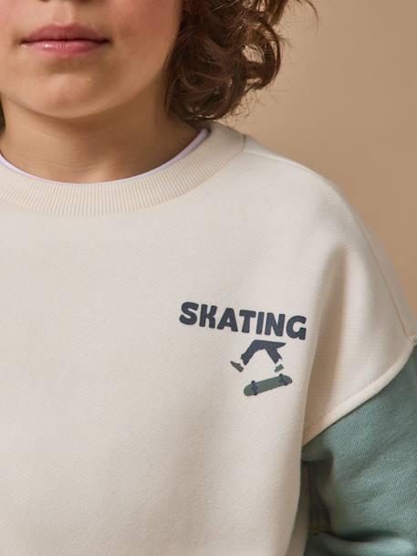 Sweat 'colorblock' garçon Ecru 3 - vertbaudet enfant 