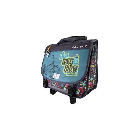 Cartable à roulettes réversible 2 compartiments Rider - 38 cm Bleu 2 - vertbaudet enfant 