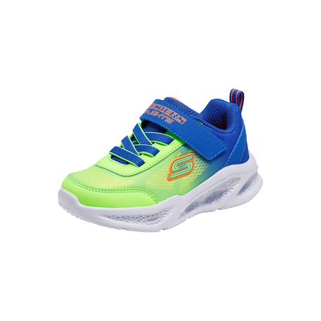 Chaussures à lacets extensibles meteor lights krendo – confort sportif enfant Bleu+Bleu lime+Noir   bleu 9 - vertbaudet enfant 