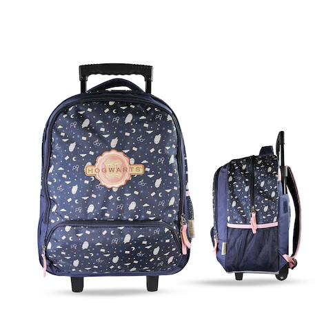 Sac à dos à roulettes - 2 compartiments Harry Potter- Hedwig Mystic Winter Bleu Nuit 1 - vertbaudet enfant 