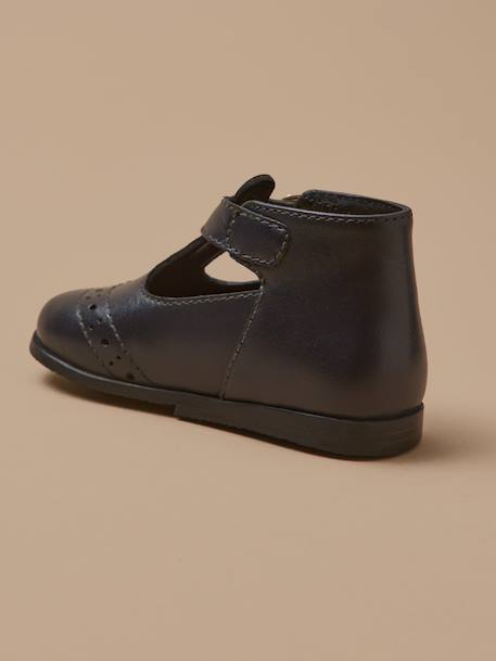 Salomés en cuir bébé Cognac+Marine 8 - vertbaudet enfant 