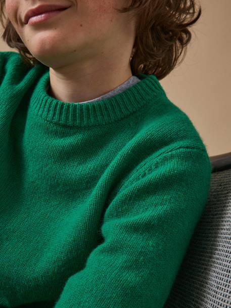 Pull garçon en laine merinos Bleu+Bleu clair+Gris chine+Vert 17 - vertbaudet enfant 