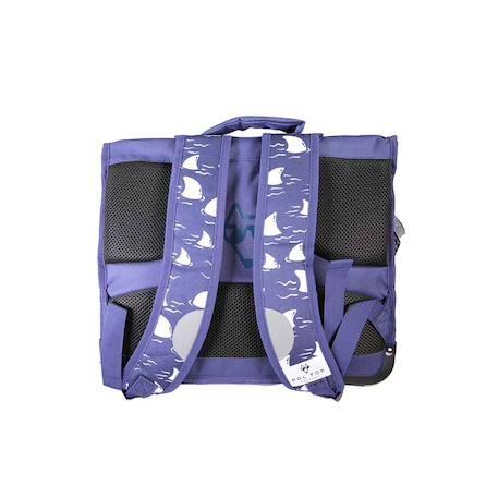 Cartable réversible 2 compartiments Shark - 38 cm Bleu 4 - vertbaudet enfant 