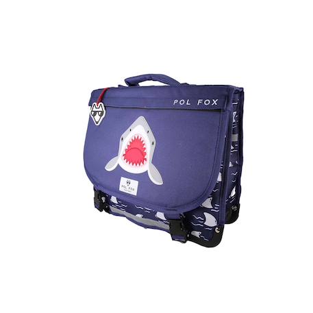 Cartable réversible 2 compartiments Shark - 38 cm Bleu 2 - vertbaudet enfant 