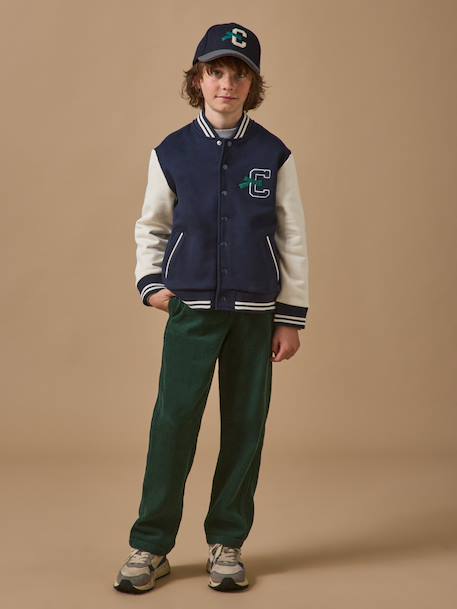 Blouson teddy brodé garçon Marine 4 - vertbaudet enfant 