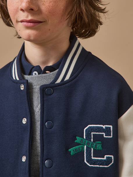 Blouson teddy brodé garçon Marine 3 - vertbaudet enfant 