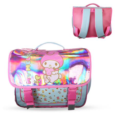 Cartable scolaire 38 cm - 2 compartiments My Melody Birdy à effet holographique Rose 1 - vertbaudet enfant 