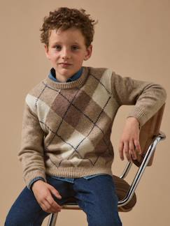 -Pull jacquard avec laine garçon