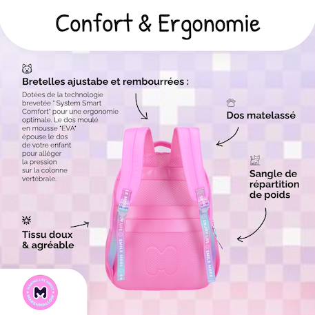 Sac à dos Scolaire - 2 compartiments - Marshmallow Rose Blush 4 - vertbaudet enfant 