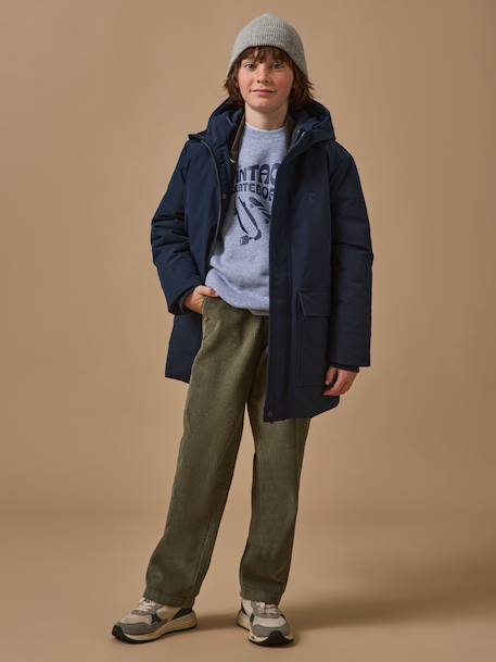 Parka doudoune garçon Kaki+Marine 10 - vertbaudet enfant 